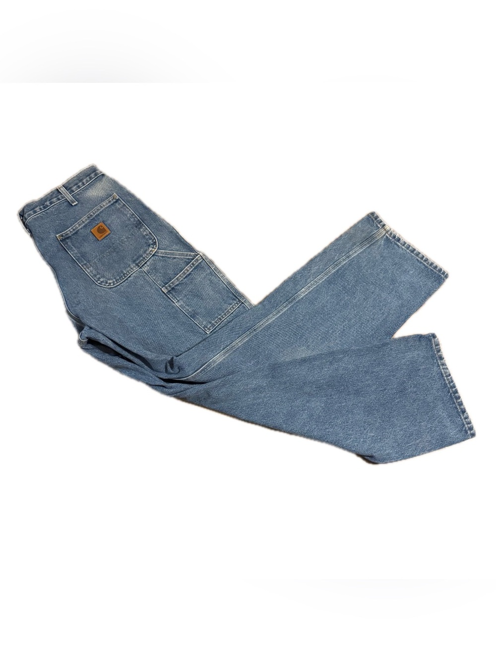 Carhartt B237 DST Dungaree Fit Jeans Size 33x32 Blue Denim Work Pants Men's